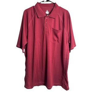 NWT Moheen Men's Red Polo Shirt XL Cool Dri Golf Casual Top‎ Pocket Polyester